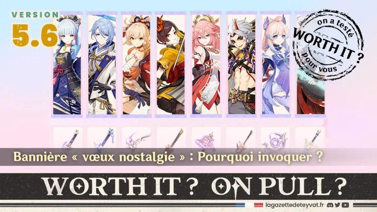Bannière vœux nostalgie Inazuma sur Genshin Impact, analyse des armes et personnages à invoquer et gameplay