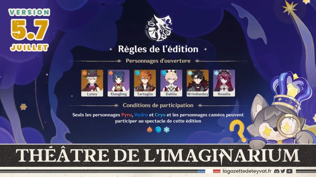 Théâtre de l'imaginarium 5.7 Guide des 10 actes, Genshin Impact