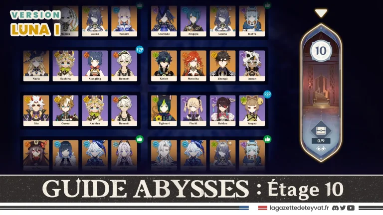 Profondeurs spiralées, Abysses Luna I, étage 10 Genshin Impact