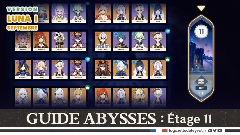 Profondeurs spiralées, Abysses Luna I, étage 11 Genshin Impact