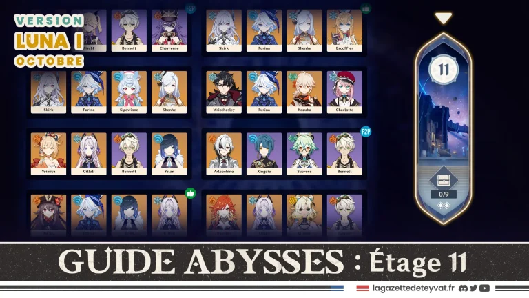 Profondeurs spiralées, Abysses Luna I, étage 11 Genshin Impact