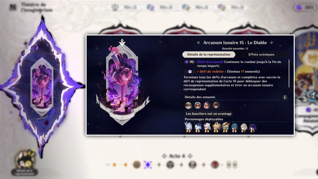 Défis d'arcanums, Théâtre de l'imaginarium, Genshin Impact