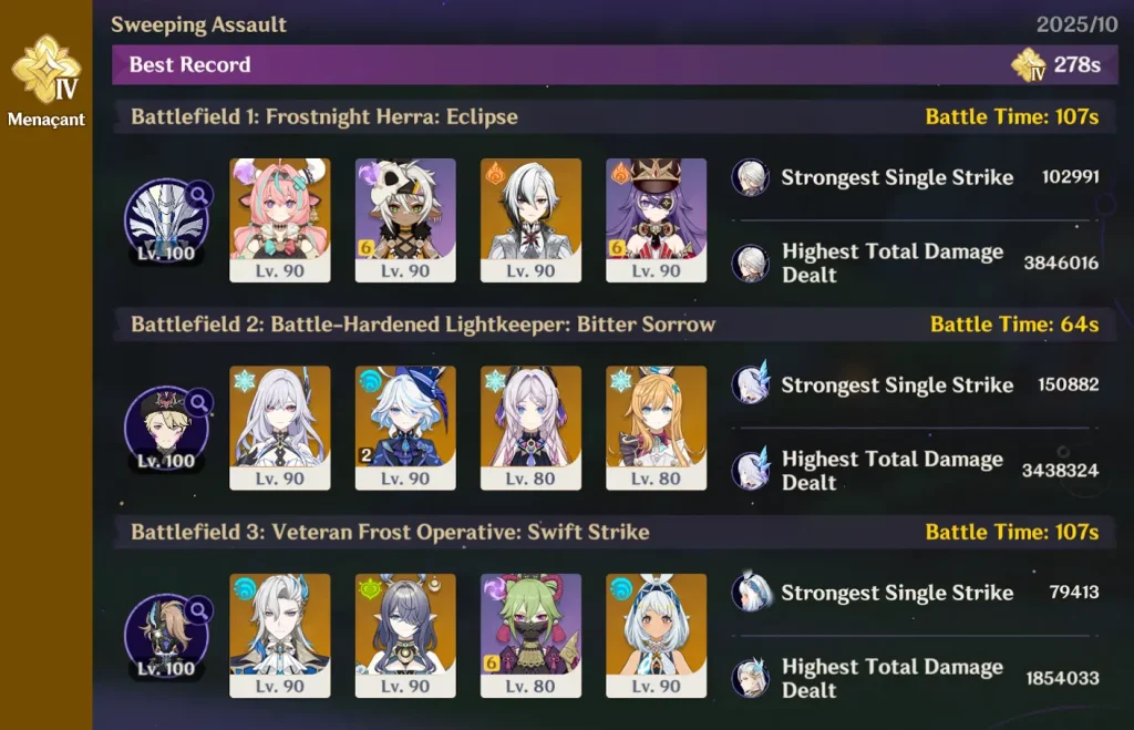 Carnage chtonien - Luna II - teams