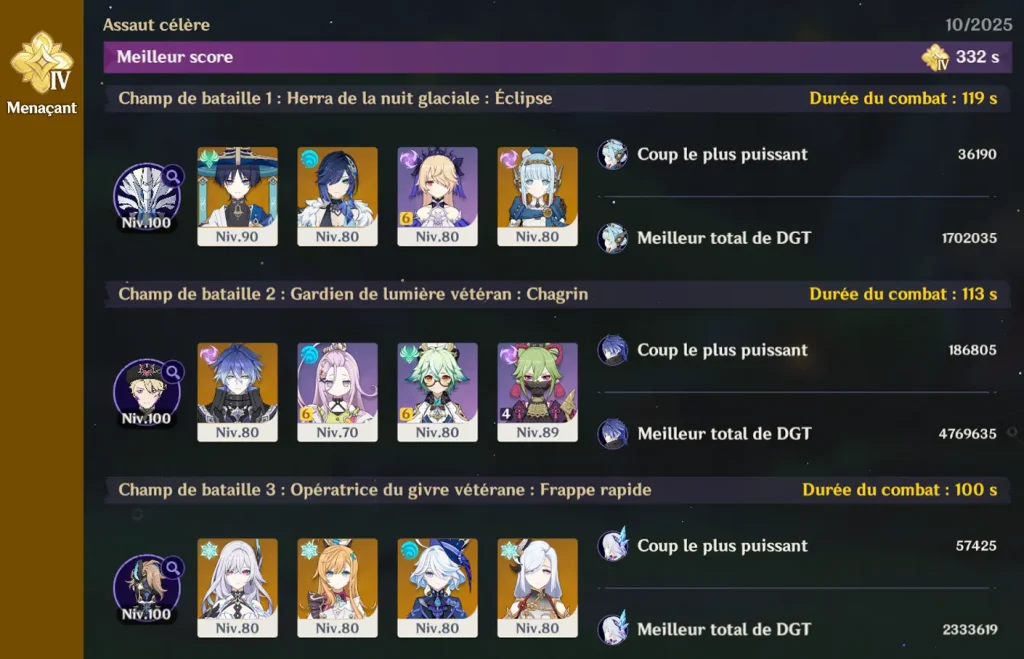 Carnage chtonien - Luna II - teams