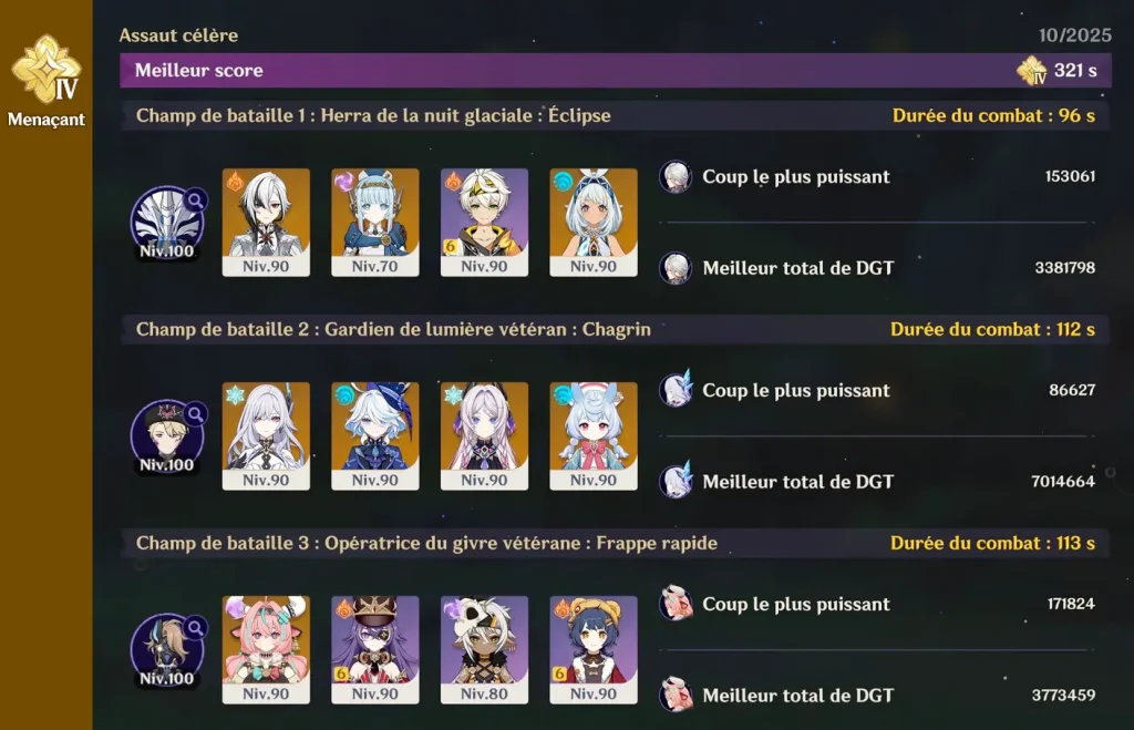 Carnage chtonien - Luna II - teams