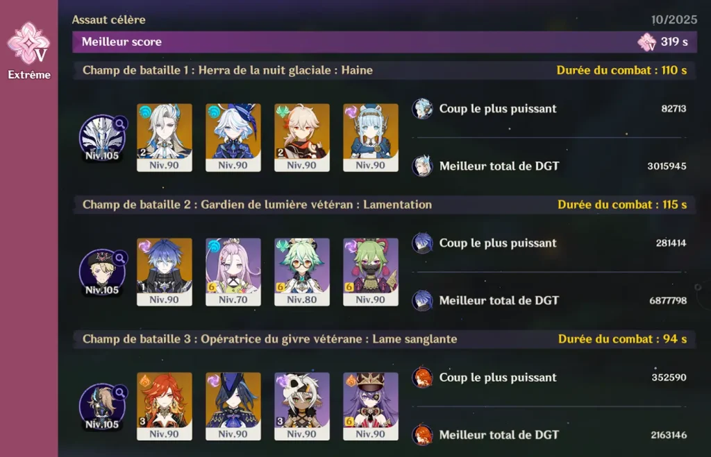 Carnage chtonien - Luna II - teams