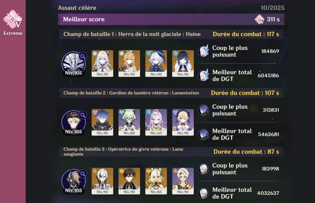 Carnage chtonien - Luna II - teams