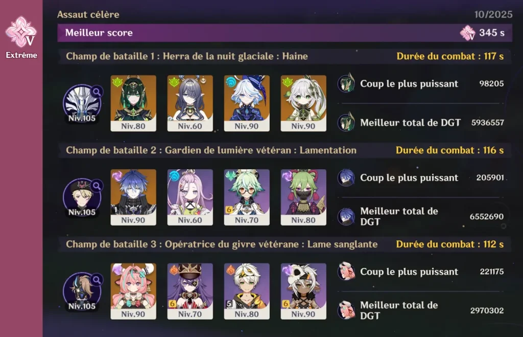 Carnage chtonien - Luna II - teams