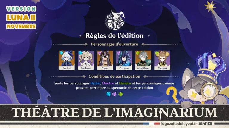 Théâtre de l'imaginarium Luna II Guide des 10 actes, Genshin Impact