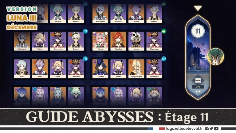 Profondeurs spiralées, Abysses Luna III, étage 11 Genshin Impact