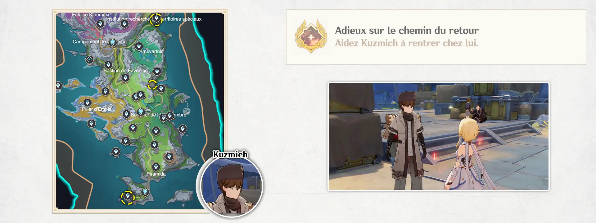 Adieux sur le chemin du retour, succès Genshin Impact