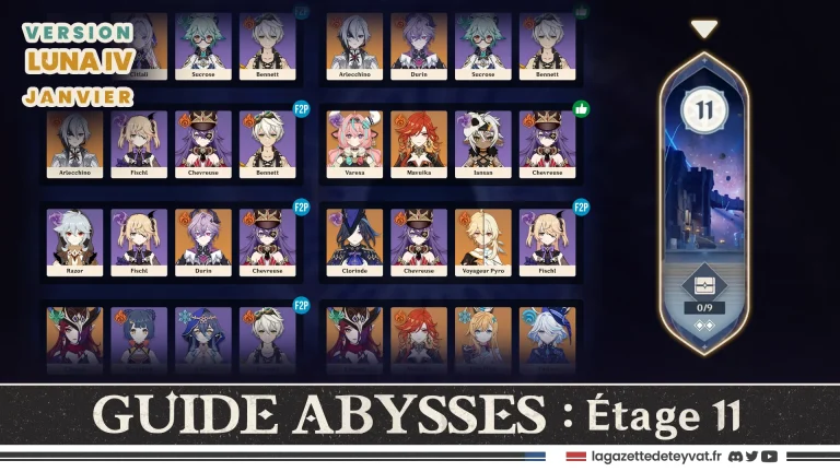 Profondeurs spiralées, Abysses Luna IV, étage 11 Genshin Impact