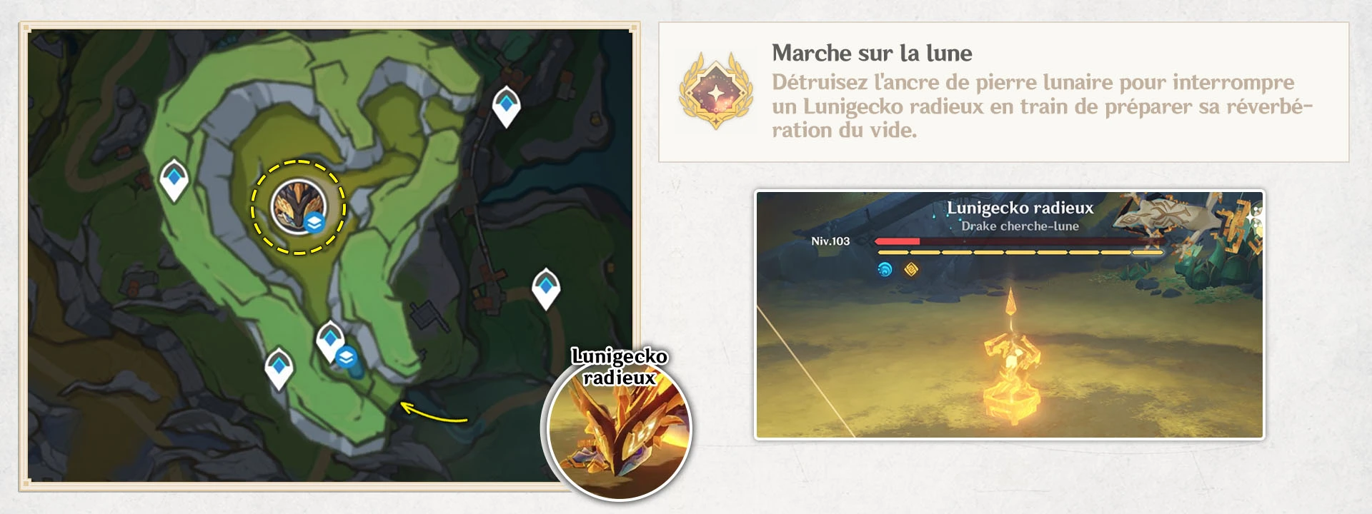 Marche sur la lune, succès Genshin Impact