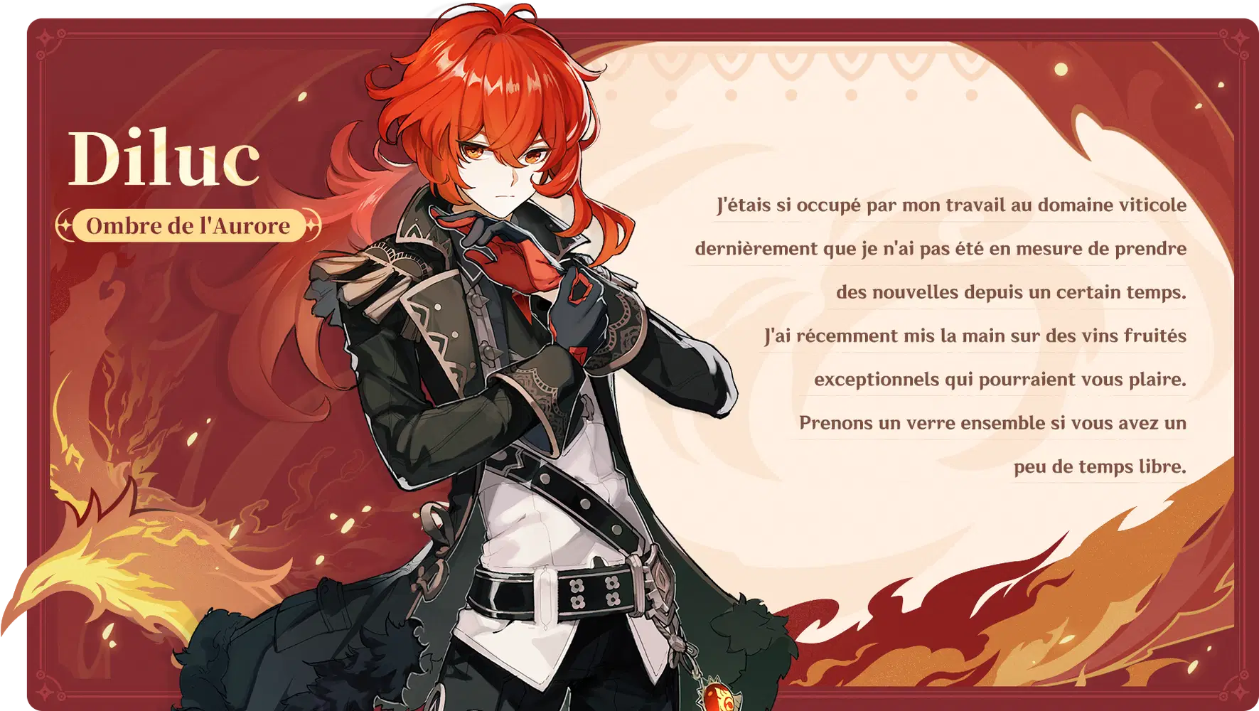 Vœux nostalgie Luna V Diluc Genshin Impact