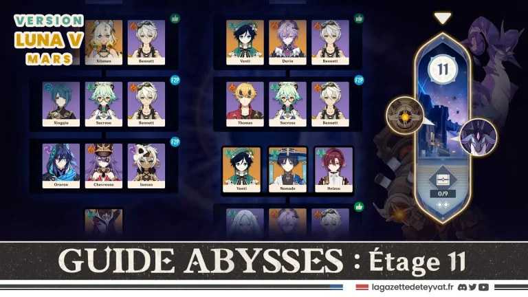 Profondeurs spiralées, Abysses Luna V, étage 11 Genshin Impact