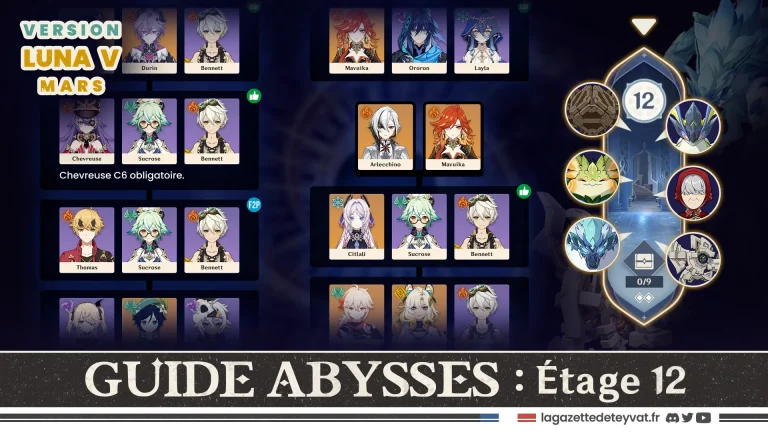 Profondeurs spiralées, Abysses Luna V, étage 12 Genshin Impact