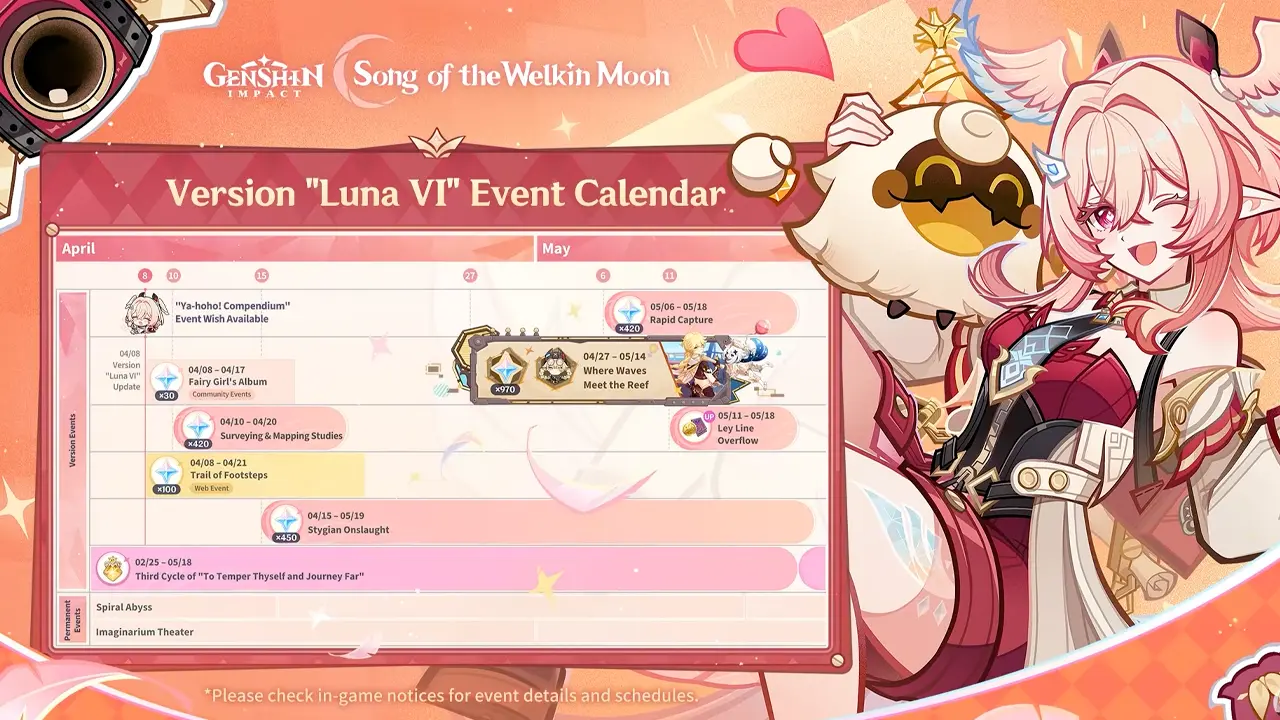 Calendrier Genshin Impact Luna VI