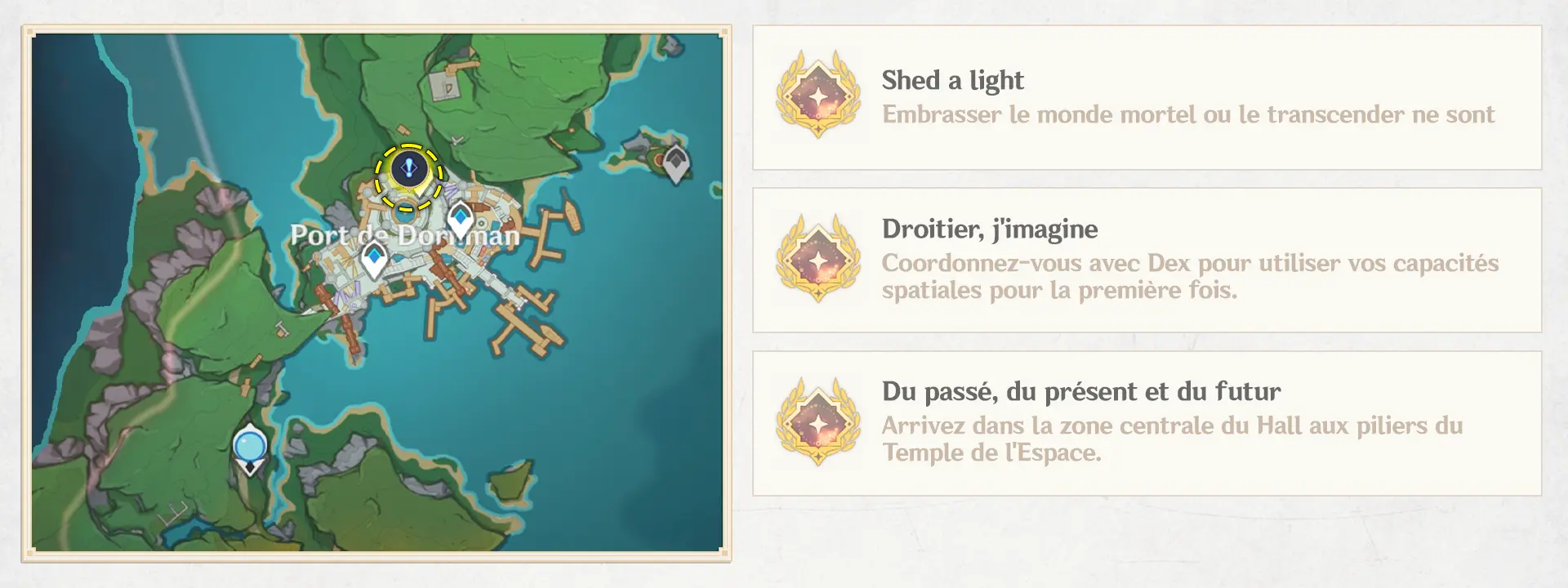 Une longue journée en montagne - Prologue, succès Genshin Impact