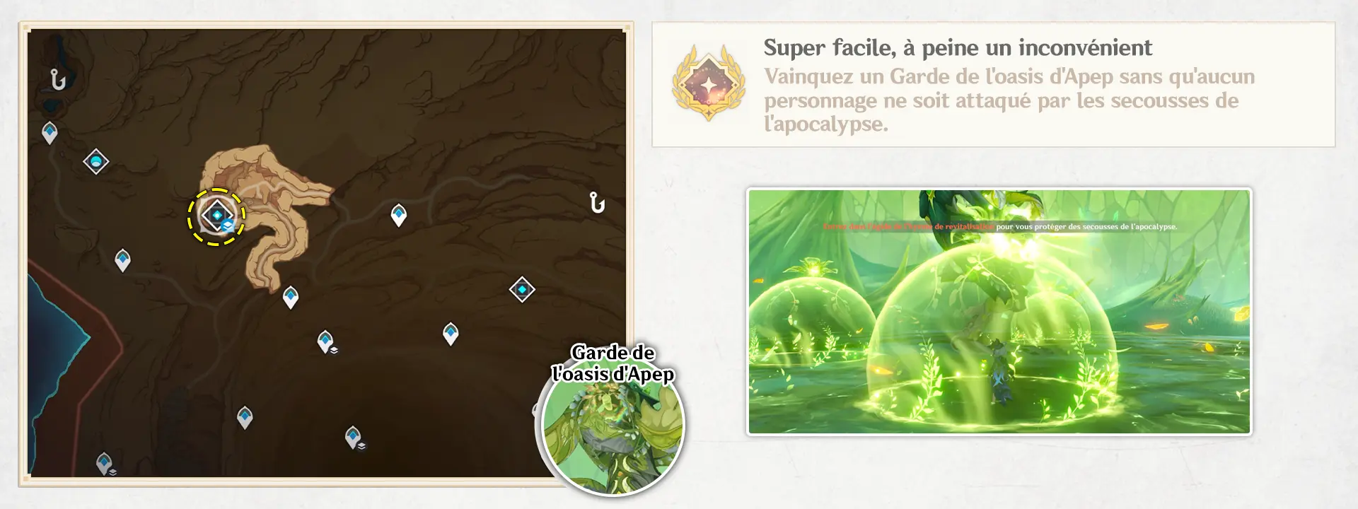 Garde de l'oasis d'Apep - Super facile, à peine un inconvénient, succès Genshin Impact
