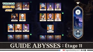 Profondeurs spiralées, Abysses Luna VII, étage 11 Genshin Impact