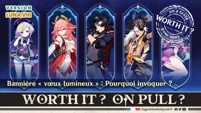 Bannière vœux lumineux Luna VIII, Genshin Impact, analyse des armes et personnages à invoquer et gameplay